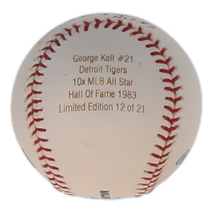 George Kell Signed LE OML Career Stat Engraved Baseball Inscribed "HOF 83" (JSA) at PristineAuction.com George Kell Signed LE OML Career Stat Engraved Baseball Inscribed "HOF 83" (JSA) at PristineAuction.com