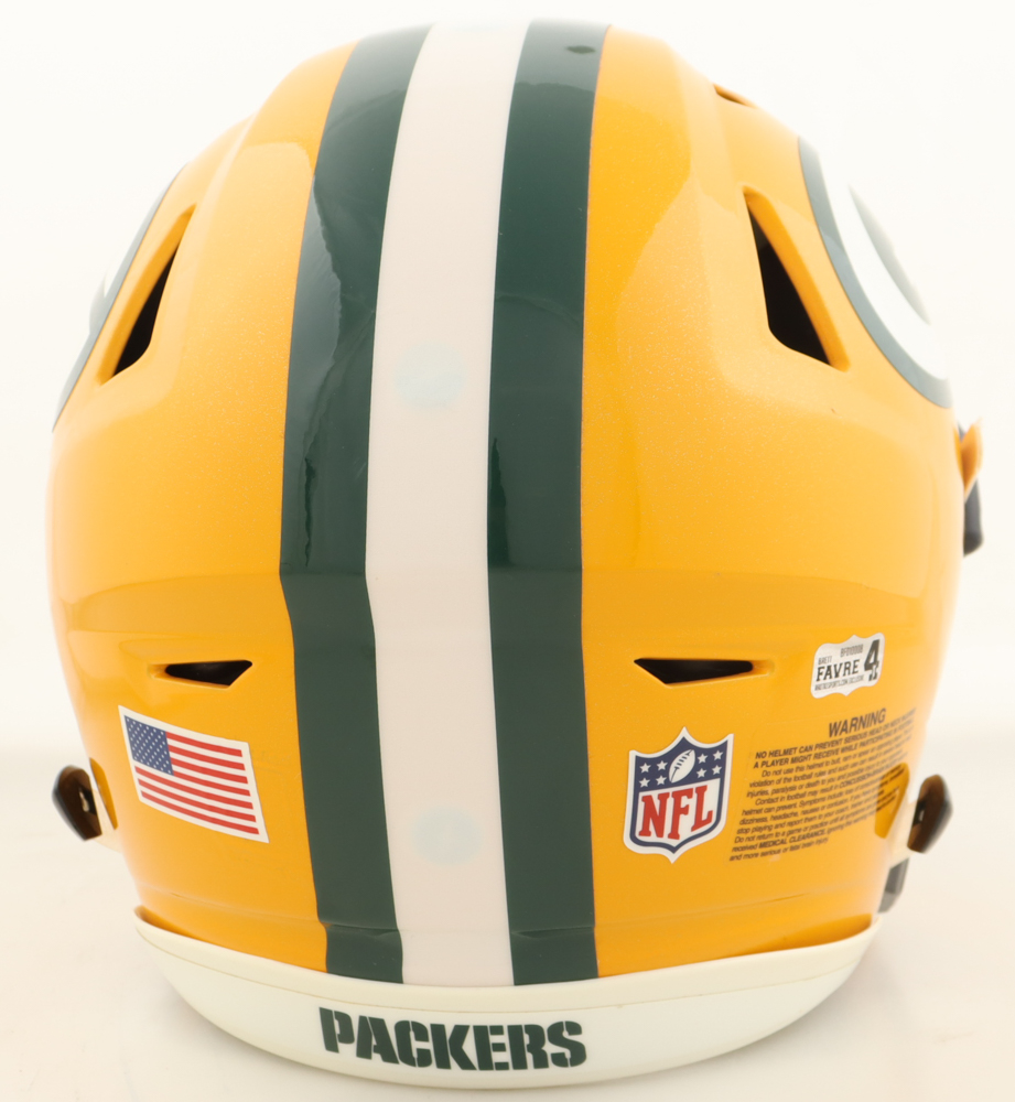 Brett Favre Signed Packers Full-Size Authentic On-Field SpeedFlex Helmet (Favre) at PristineAuction.com Brett Favre Signed Packers Full-Size Authentic On-Field SpeedFlex Helmet (Favre) at PristineAuction.com
