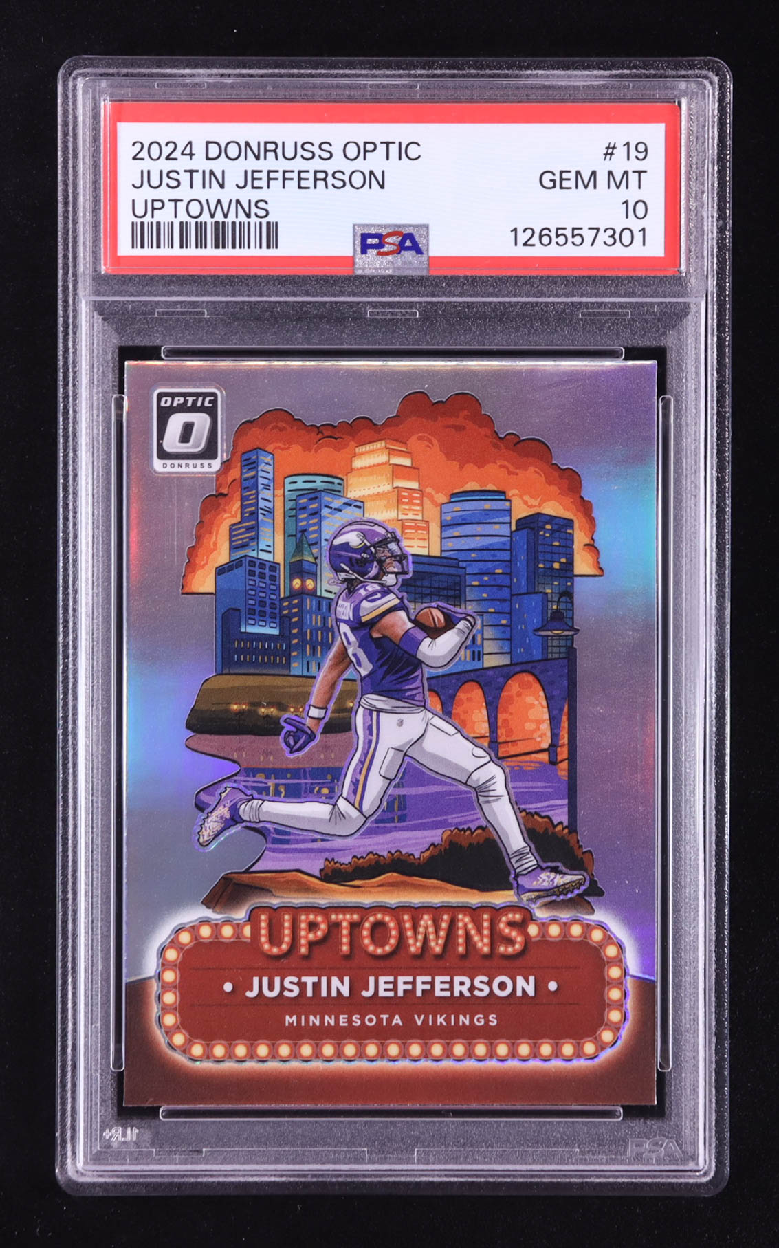Justin Jefferson 2024 Donruss Optic Uptowns #19 (PSA 10) at PristineAuction.com Justin Jefferson 2024 Donruss Optic Uptowns #19 (PSA 10) at PristineAuction.com