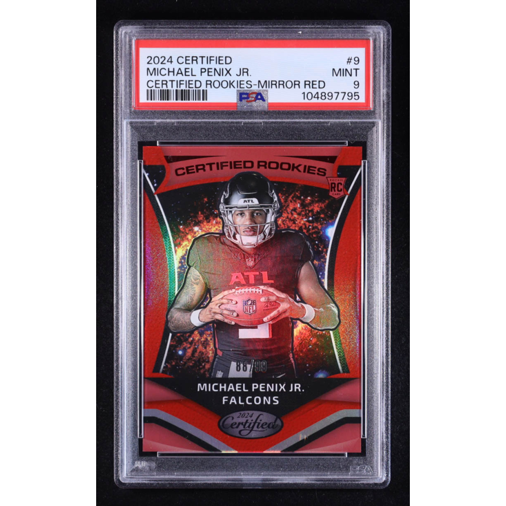 Michael Penix Jr. 2024 Certified Certified Rookies Mirror Red #9 #88/99 RC (PSA 9) at PristineAuction.com