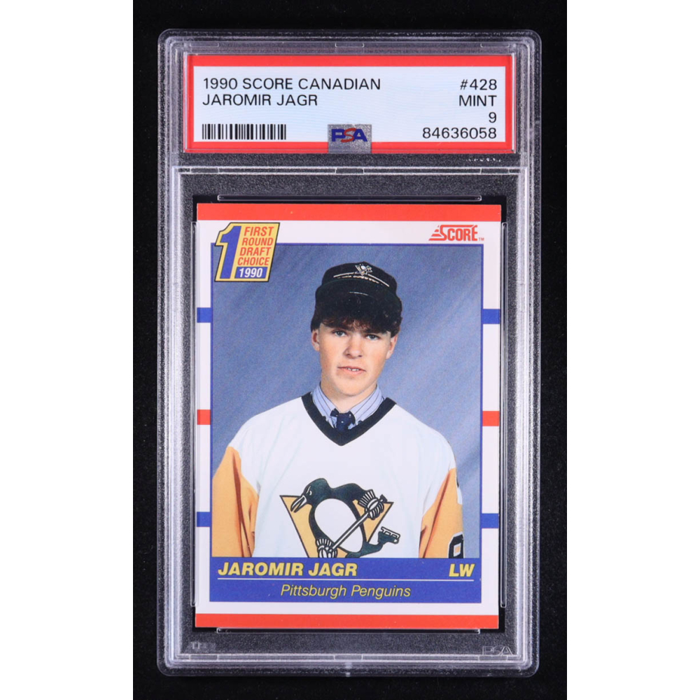 Jaromir Jagr 1990-91 Score Canadian #428 RC (PSA 9) at PristineAuction.com