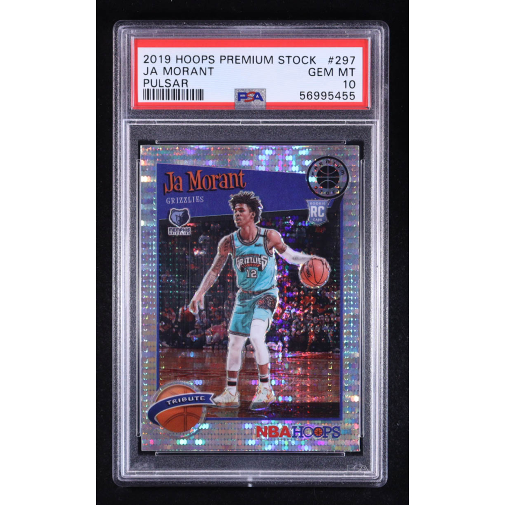 Ja Morant 2019-20 Hoops Premium Stock Prizms Pulsar #297 RC (PSA 10) at PristineAuction.com