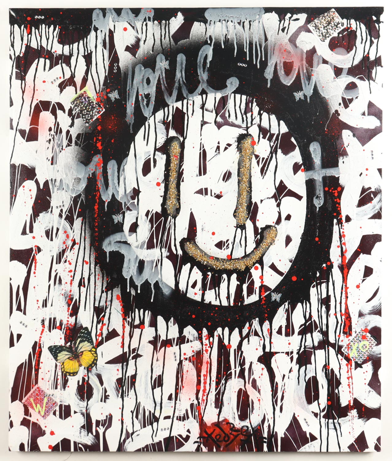 "Fading Smile" 2025 32x28 Original Painting on Canvas by Tadas Zaicikas | TedyZet (Zaicikas) at PristineAuction.com "Fading Smile" 2025 32x28 Original Painting on Canvas by Tadas Zaicikas | TedyZet (Zaicikas) at PristineAuction.com