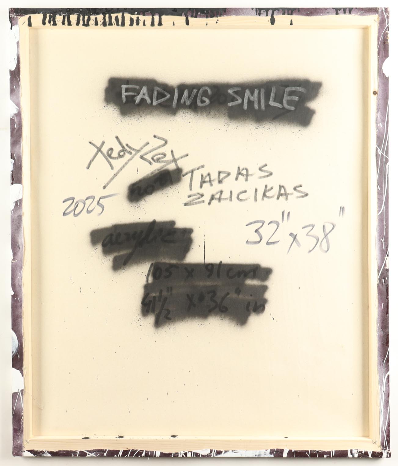 "Fading Smile" 2025 32x28 Original Painting on Canvas by Tadas Zaicikas | TedyZet (Zaicikas) at PristineAuction.com "Fading Smile" 2025 32x28 Original Painting on Canvas by Tadas Zaicikas | TedyZet (Zaicikas) at PristineAuction.com