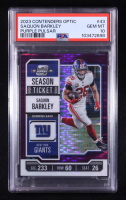 Saquon Barkley 2023 Contenders Optic Purple Pulsar #43 #15/26 (PSA 10) at PristineAuction.com