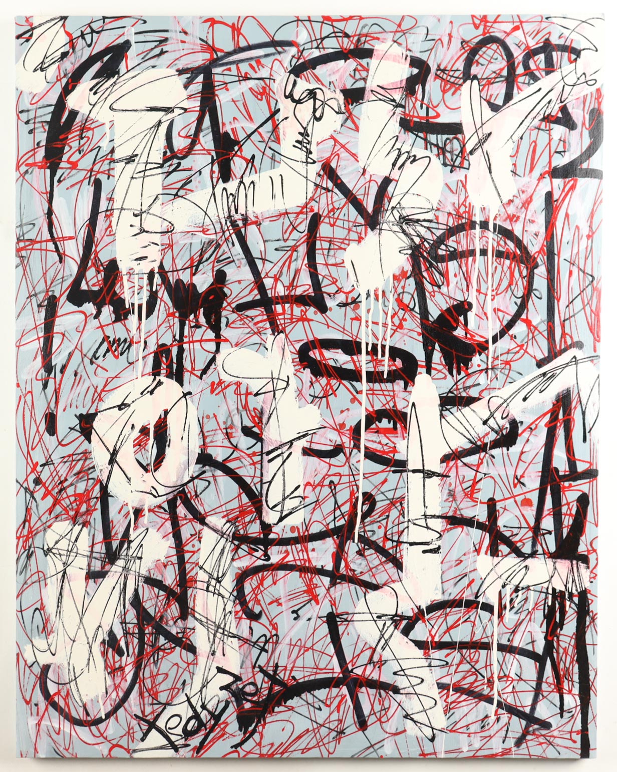 "Conflicting Lines #20" 2021 30x28 Original Painting on Canvas by Tadas Zaicikas | TedyZet (Zaicikas) at PristineAuction.com "Conflicting Lines #20" 2021 30x28 Original Painting on Canvas by Tadas Zaicikas | TedyZet (Zaicikas) at PristineAuction.com