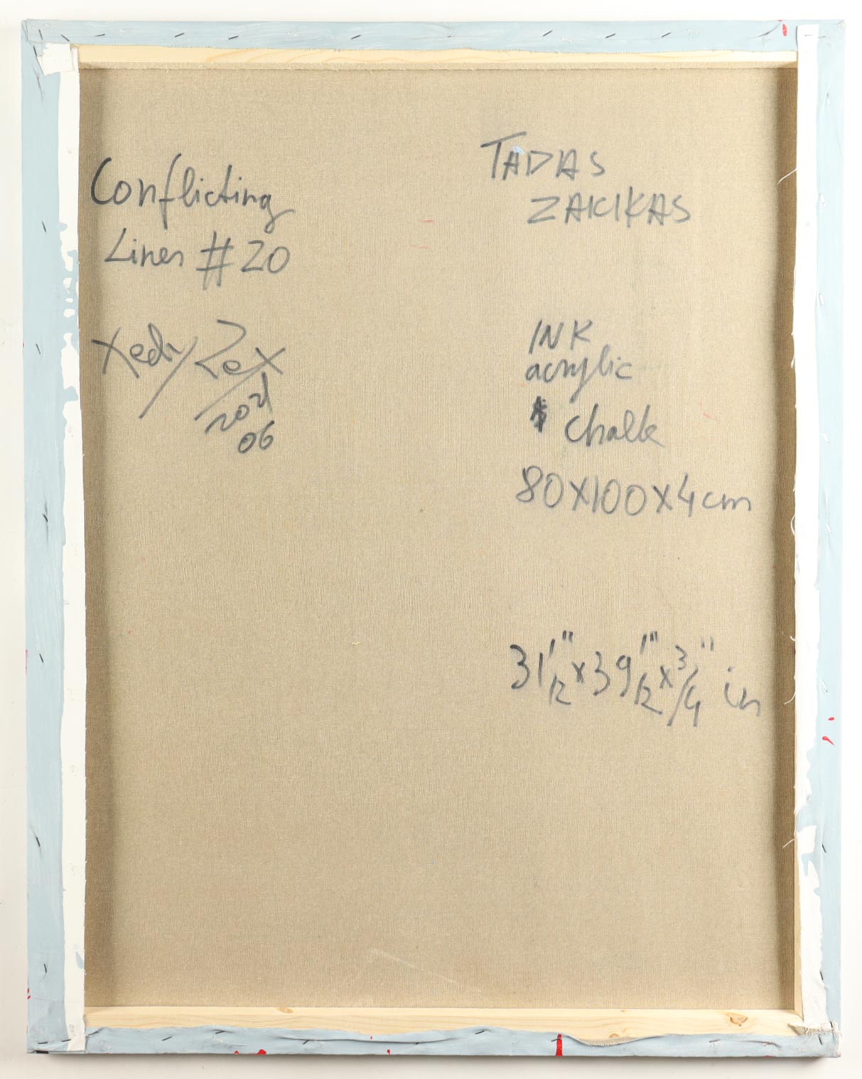 "Conflicting Lines #20" 2021 30x28 Original Painting on Canvas by Tadas Zaicikas | TedyZet (Zaicikas) at PristineAuction.com "Conflicting Lines #20" 2021 30x28 Original Painting on Canvas by Tadas Zaicikas | TedyZet (Zaicikas) at PristineAuction.com