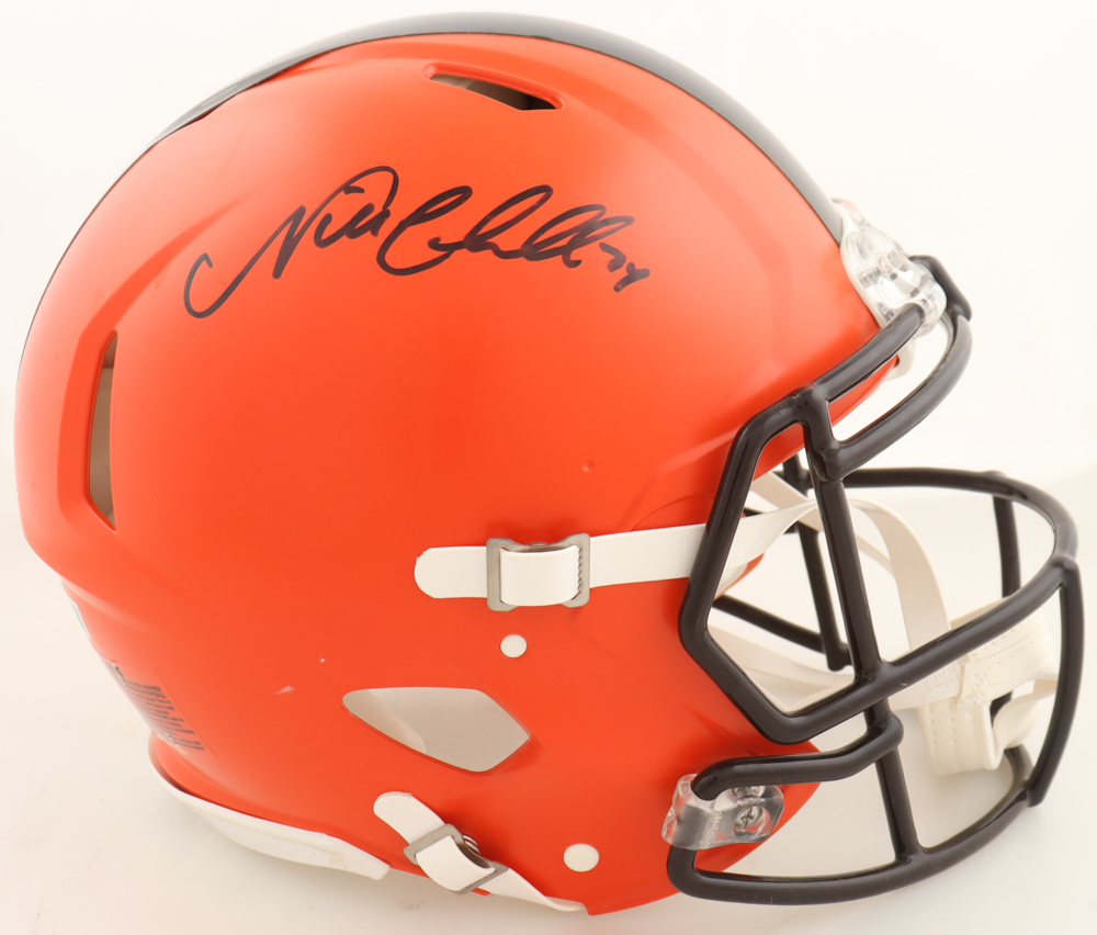 Nick Chubb Signed Browns Full-Size Authentic On-Field Speed Helmet (Beckett) at PristineAuction.com Nick Chubb Signed Browns Full-Size Authentic On-Field Speed Helmet (Beckett) at PristineAuction.com
