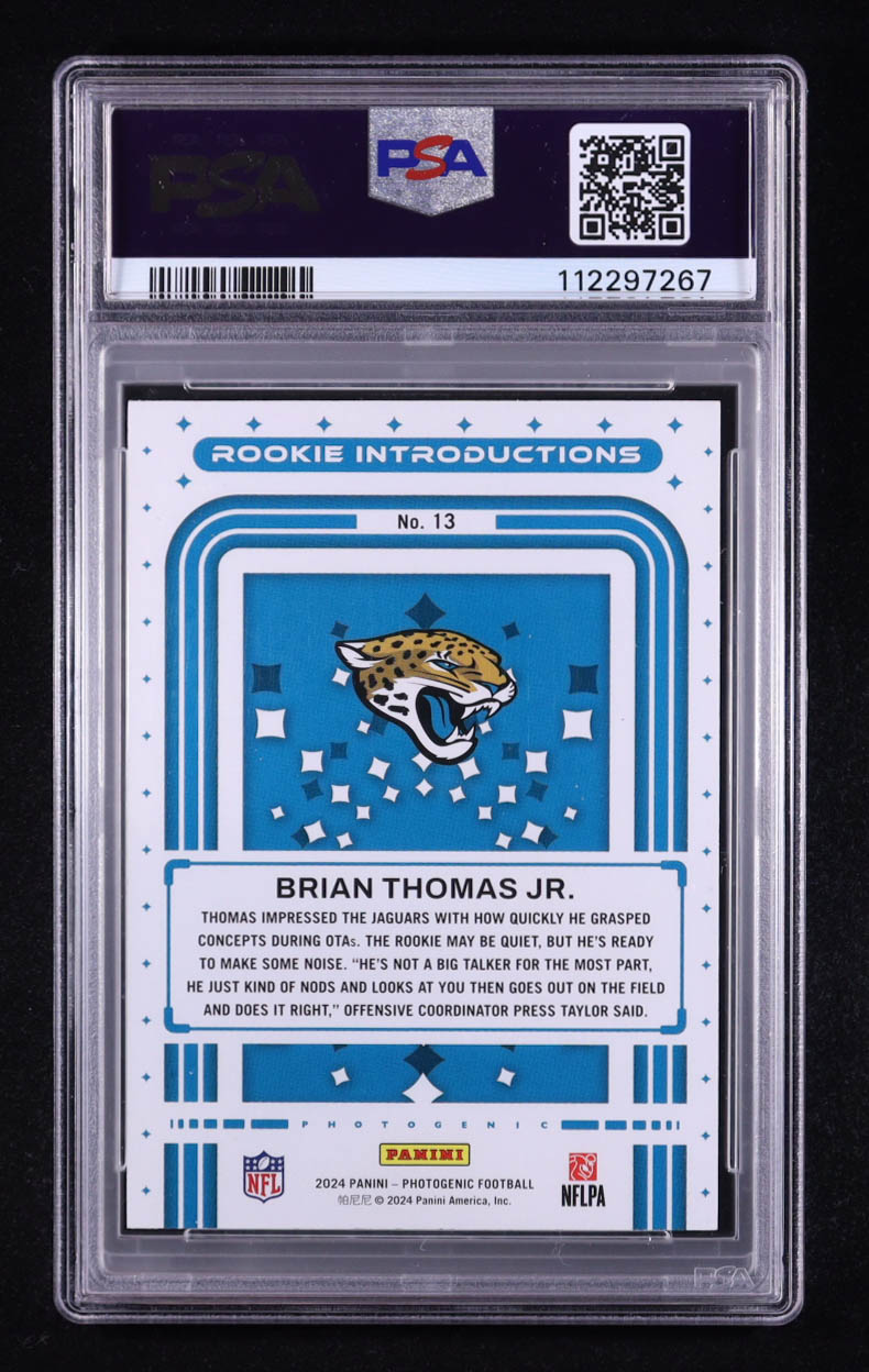 Brian Thomas Jr. 2024 Photogenic Rookie Introductions Orange #13 RC (PSA 10) at PristineAuction.com Brian Thomas Jr. 2024 Photogenic Rookie Introductions Orange #13 RC (PSA 10) at PristineAuction.com