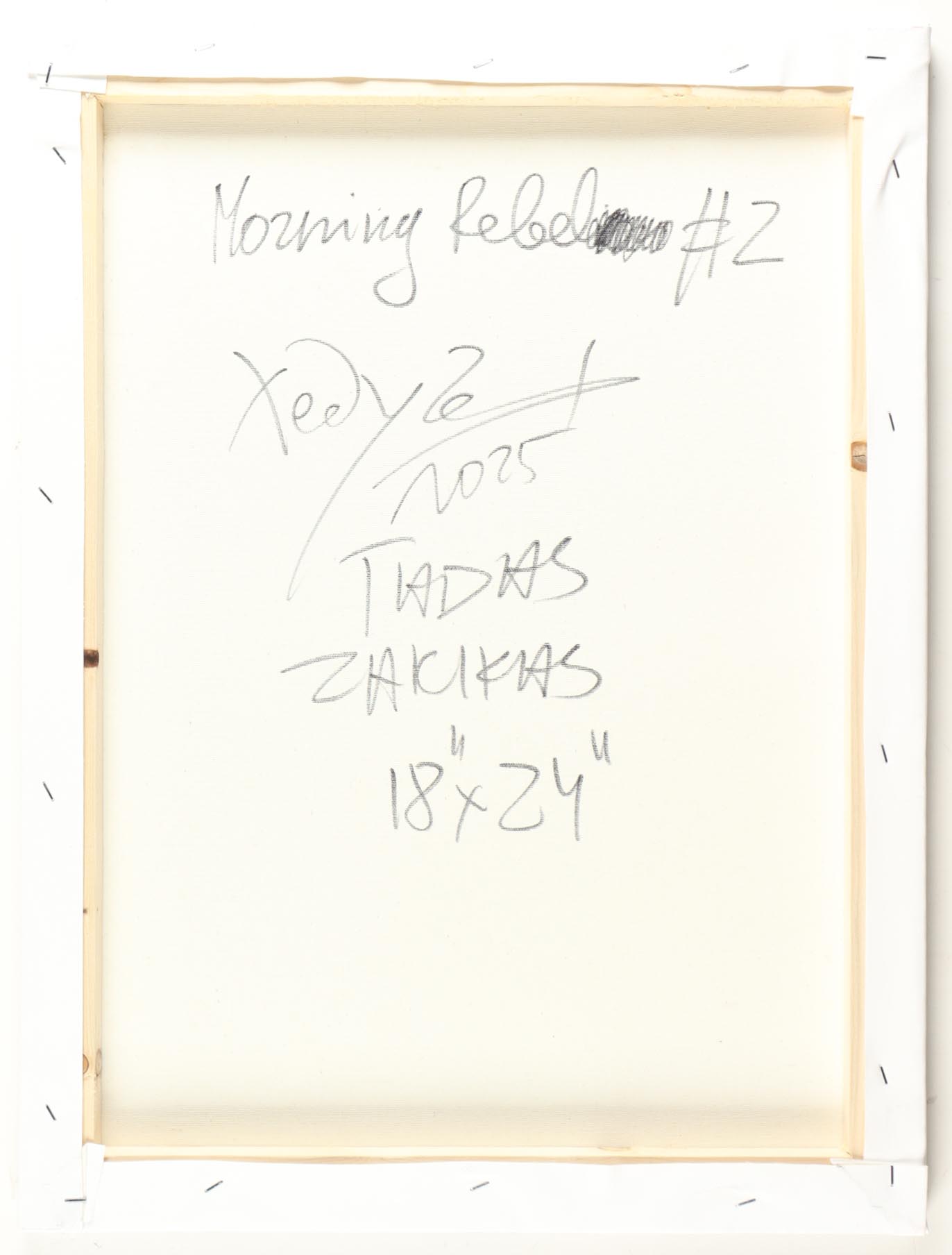 "Morning Rebel #2" 2025 18x24 Original Painting on Canvas by Tadas Zaicikas | TedyZet (Zaicikas) at PristineAuction.com "Morning Rebel #2" 2025 18x24 Original Painting on Canvas by Tadas Zaicikas | TedyZet (Zaicikas) at PristineAuction.com