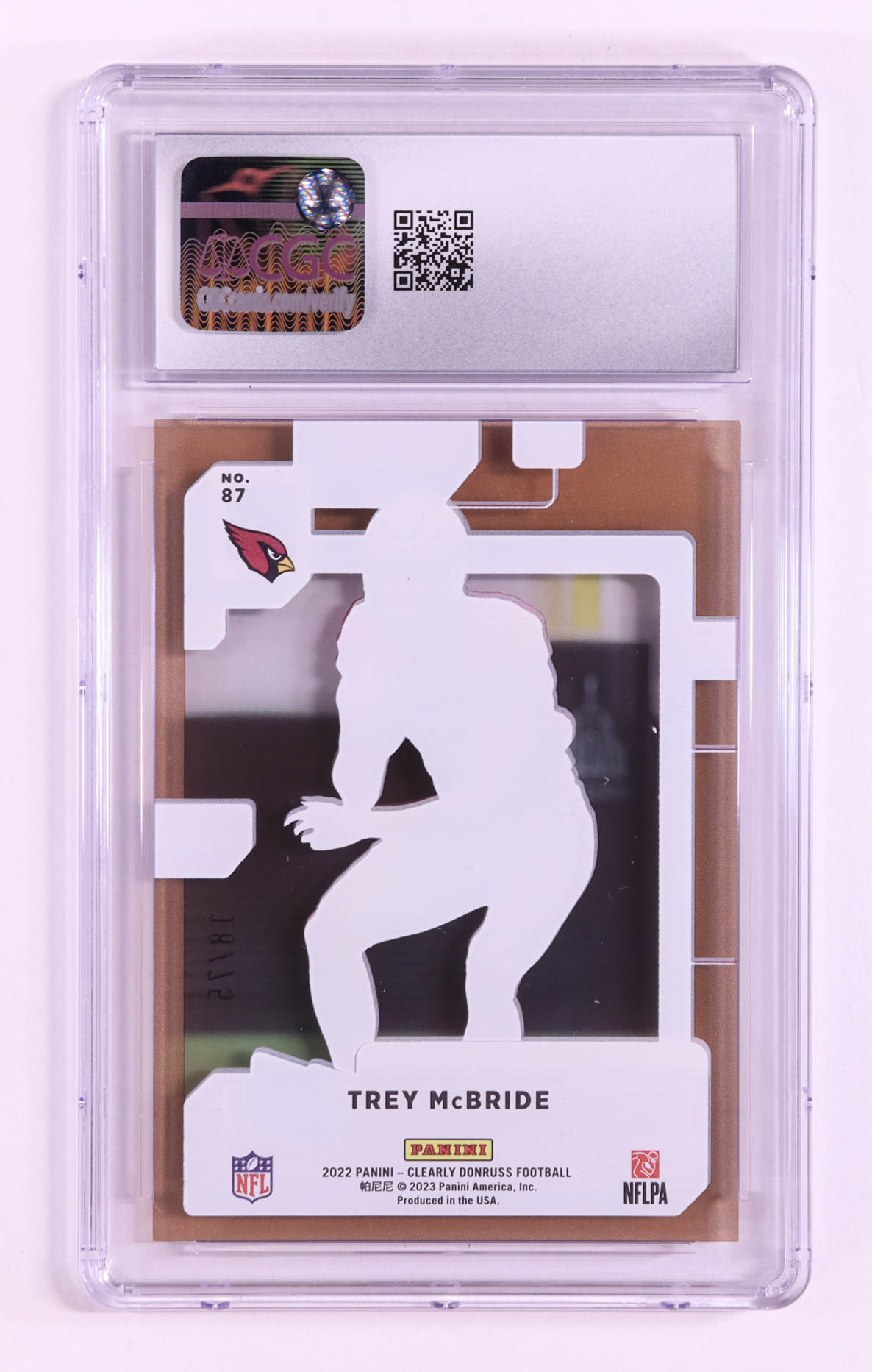 Trey McBride 2022 Clearly Donruss Orange #87 RR RC #18/75 (CGC 10) at PristineAuction.com Trey McBride 2022 Clearly Donruss Orange #87 RR RC #18/75 (CGC 10) at PristineAuction.com