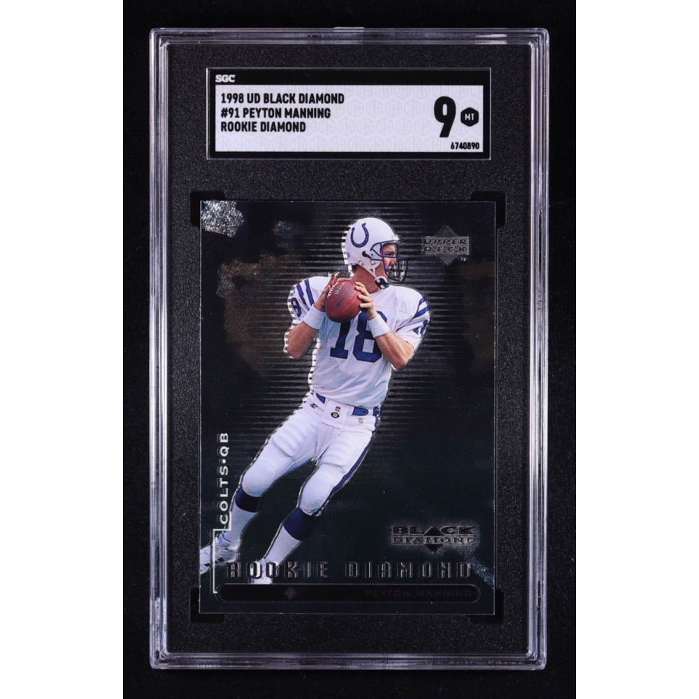 Peyton Manning 1998 Black Diamond Rookies #91 RC (SGC 9) at PristineAuction.com