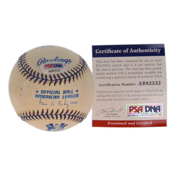 Monte Irvin Signed OAL Joe DiMaggio Commemorative Logo Baseball (PSA) at PristineAuction.com Monte Irvin Signed OAL Joe DiMaggio Commemorative Logo Baseball (PSA) at PristineAuction.com