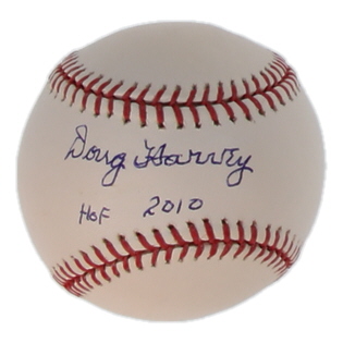 Doug Harvey Signed OML Baseball Inscribed "HOF 2010" (Beckett) at PristineAuction.com Doug Harvey Signed OML Baseball Inscribed "HOF 2010" (Beckett) at PristineAuction.com
