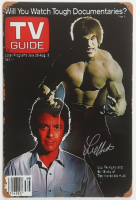 Lou Ferrigno Signed "The Incredible Hulk" TV Guide 8x12 Metal Sign (JSA) at PristineAuction.com