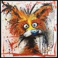 "Foxy Enigma #S-2" 24x24 2025 Original Mixed Media by Tadas Zaicikas | TedyZet (Zaicikas) at PristineAuction.com