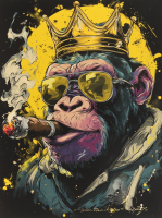 "Cigar Crown" 24x32 2025 Original Mixed Media by Tadas Zaicikas | TedyZet (Zaicikas) at PristineAuction.com