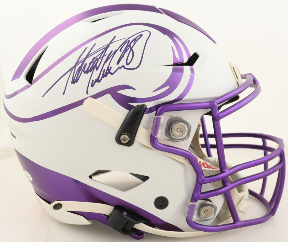 Adrian Peterson Signed Vikings Full-Size Authentic On-Field Custom Speed-Flex Helmet (Beckett) at PristineAuction.com Adrian Peterson Signed Vikings Full-Size Authentic On-Field Custom Speed-Flex Helmet (Beckett) at PristineAuction.com