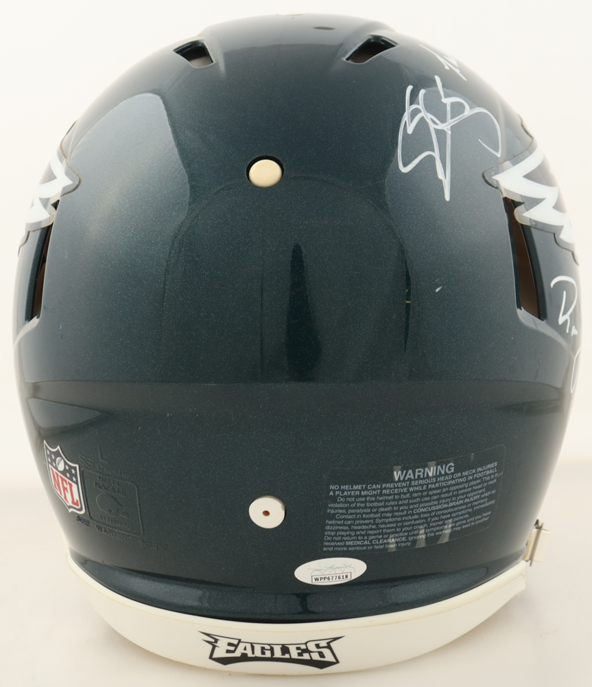 Ron Jaworski Donovan McNabb & Randall Cunningham Signed Eagles Full-Size Authentic On-Field Speed Helmet (JSA) at PristineAuction.com Ron Jaworski Donovan McNabb & Randall Cunningham Signed Eagles Full-Size Authentic On-Field Speed Helmet (JSA) at PristineAuction.com