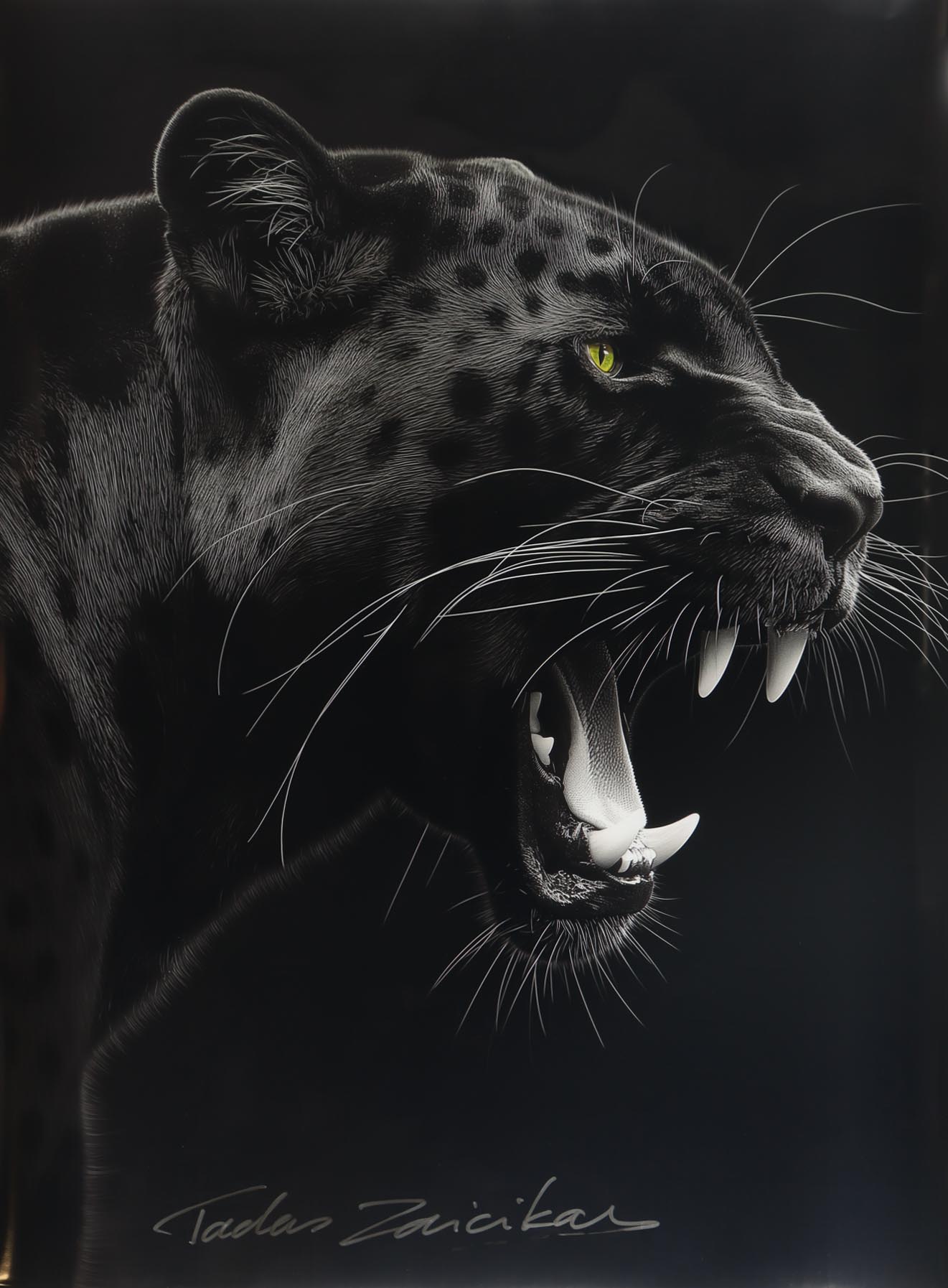 "Golden Roar #1A" 27x36 2025 Print by Tadas Zaicikas | TedyZet (Zaicikas) at PristineAuction.com "Golden Roar #1A" 27x36 2025 Print by Tadas Zaicikas | TedyZet (Zaicikas) at PristineAuction.com