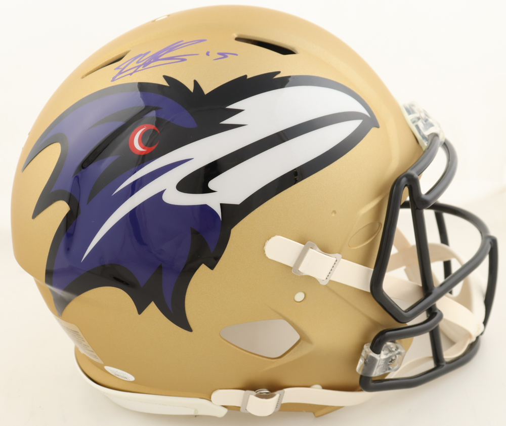 Marquise Brown Signed Ravens Full-Size Authentic On-Field AMP Alternate Speed Helmet (JSA) at PristineAuction.com Marquise Brown Signed Ravens Full-Size Authentic On-Field AMP Alternate Speed Helmet (JSA) at PristineAuction.com