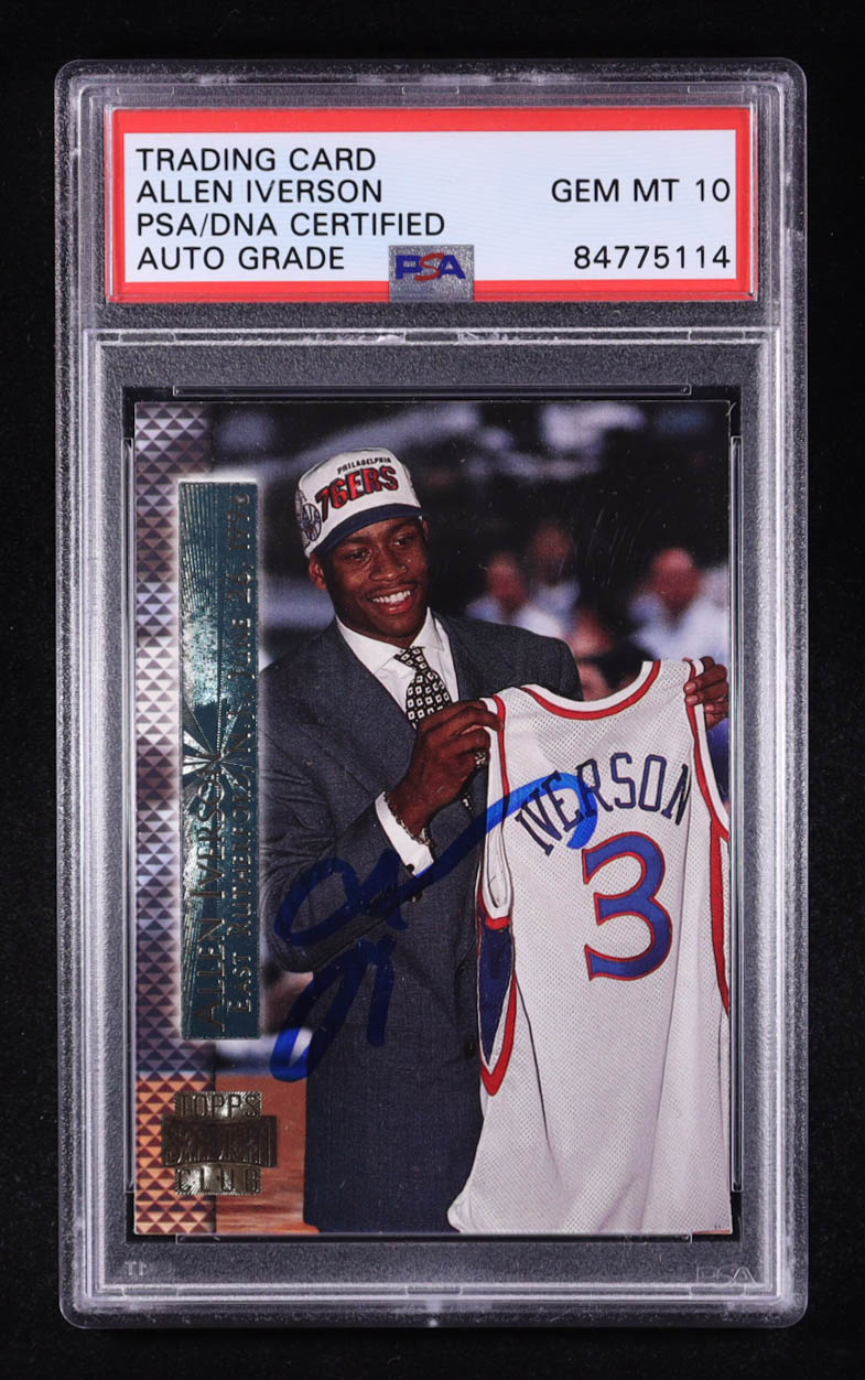 Allen Iverson Signed 1996-97 Stadium Club Shining Moments #SM15 RC (PSA | Auto 10) at PristineAuction.com Allen Iverson Signed 1996-97 Stadium Club Shining Moments #SM15 RC (PSA | Auto 10) at PristineAuction.com