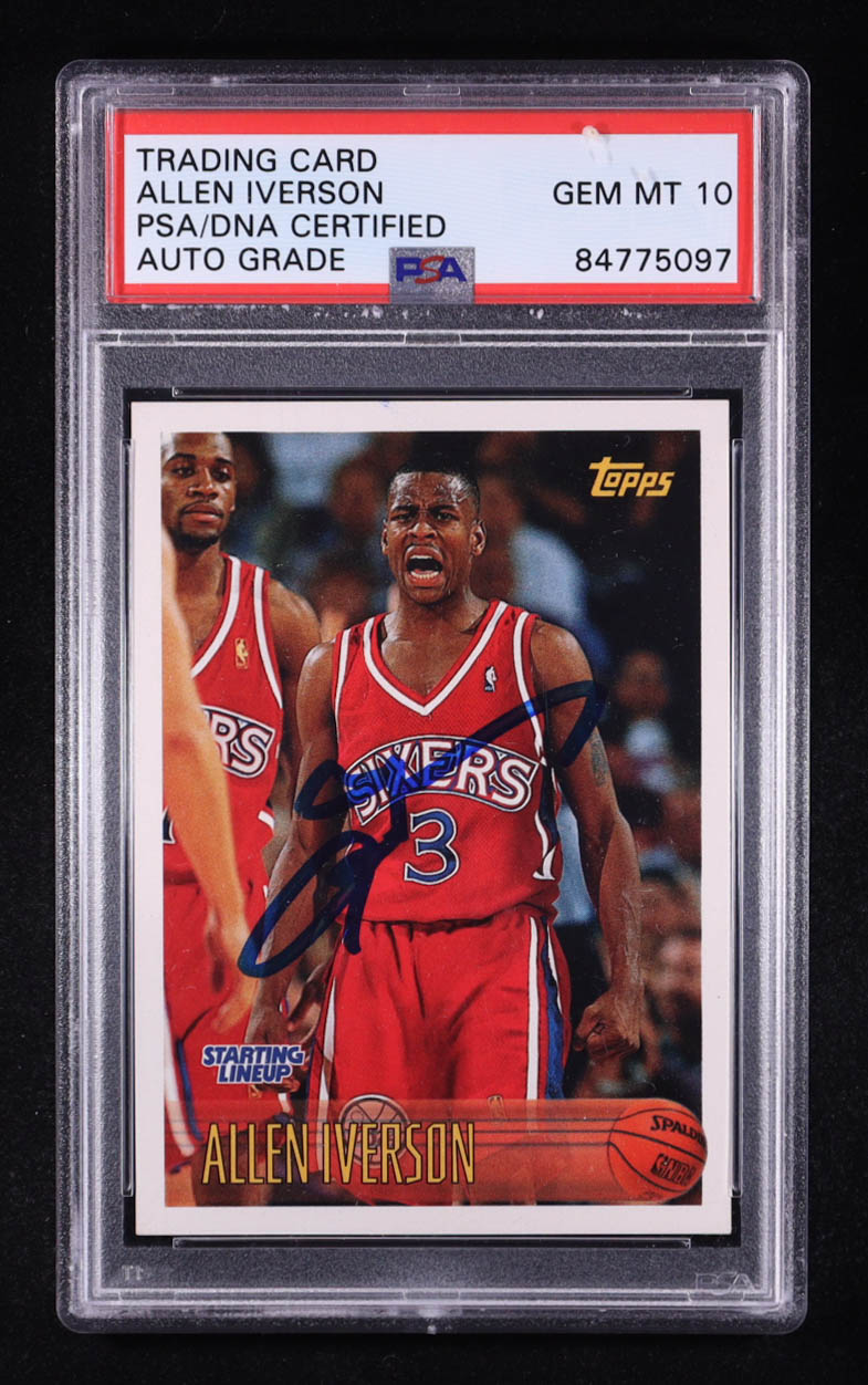 Allen Iverson Signed 1996-97 Topps #171 RC (PSA | Auto 10) at PristineAuction.com Allen Iverson Signed 1996-97 Topps #171 RC (PSA | Auto 10) at PristineAuction.com