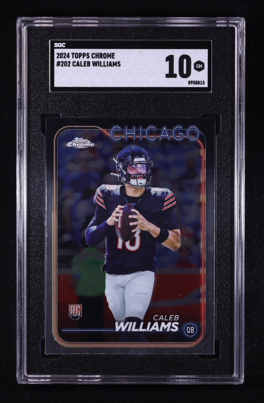 Caleb Williams 2024 Topps Chrome #202 RC (SGC 10) at PristineAuction.com Caleb Williams 2024 Topps Chrome #202 RC (SGC 10) at PristineAuction.com