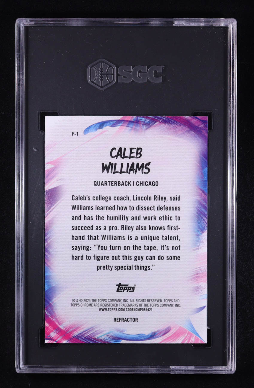 Caleb Williams 2024 Topps Chrome Finesse Refractor #F1 RC (SGC 10) at PristineAuction.com Caleb Williams 2024 Topps Chrome Finesse Refractor #F1 RC (SGC 10) at PristineAuction.com