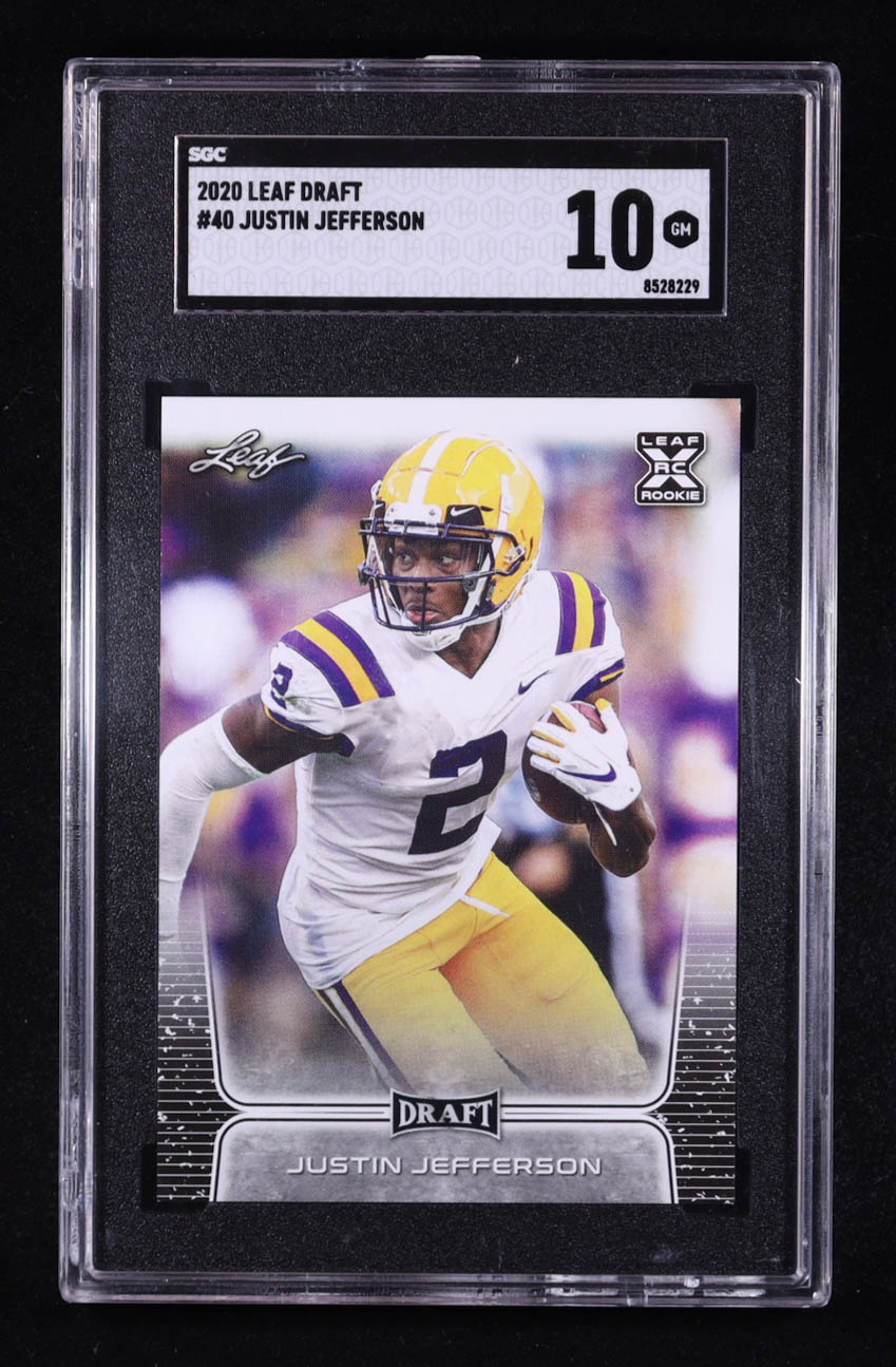 Justin Jefferson 2020 Leaf Draft #40 RC (SGC 10) at PristineAuction.com Justin Jefferson 2020 Leaf Draft #40 RC (SGC 10) at PristineAuction.com