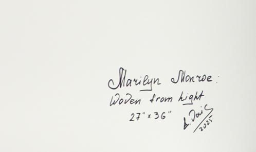 "Marilyn Monroe: Woven from Light" 27x36 2025 Print by Elena Vaisman | Ele2Wais (Vaisman) at PristineAuction.com "Marilyn Monroe: Woven from Light" 27x36 2025 Print by Elena Vaisman | Ele2Wais (Vaisman) at PristineAuction.com