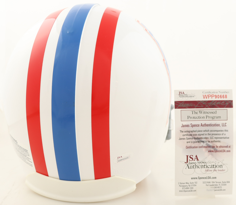 Earl Campbell Signed Oilers Full-Size Authentic On-Field Helmet Inscribed "HOF 91" (JSA) at PristineAuction.com Earl Campbell Signed Oilers Full-Size Authentic On-Field Helmet Inscribed "HOF 91" (JSA) at PristineAuction.com