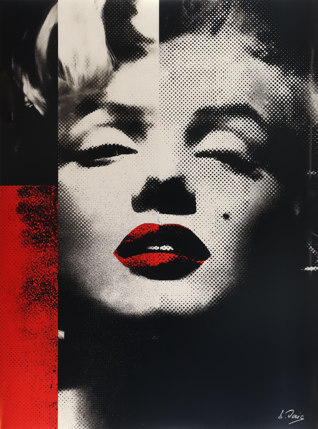 "Marilyn Monroe: Legacy in Halftone" 27x36 2025 Print by Elena Vaisman | Ele2Wais (Vaisman) at PristineAuction.com "Marilyn Monroe: Legacy in Halftone" 27x36 2025 Print by Elena Vaisman | Ele2Wais (Vaisman) at PristineAuction.com