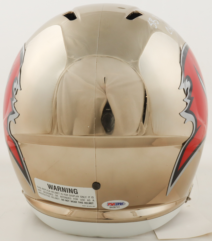 Mike Alstott Signed Buccaneers Full-Size Chrome Speed Helmet Inscribed "SB XXXVII Champs!" (PSA) at PristineAuction.com Mike Alstott Signed Buccaneers Full-Size Chrome Speed Helmet Inscribed "SB XXXVII Champs!" (PSA) at PristineAuction.com