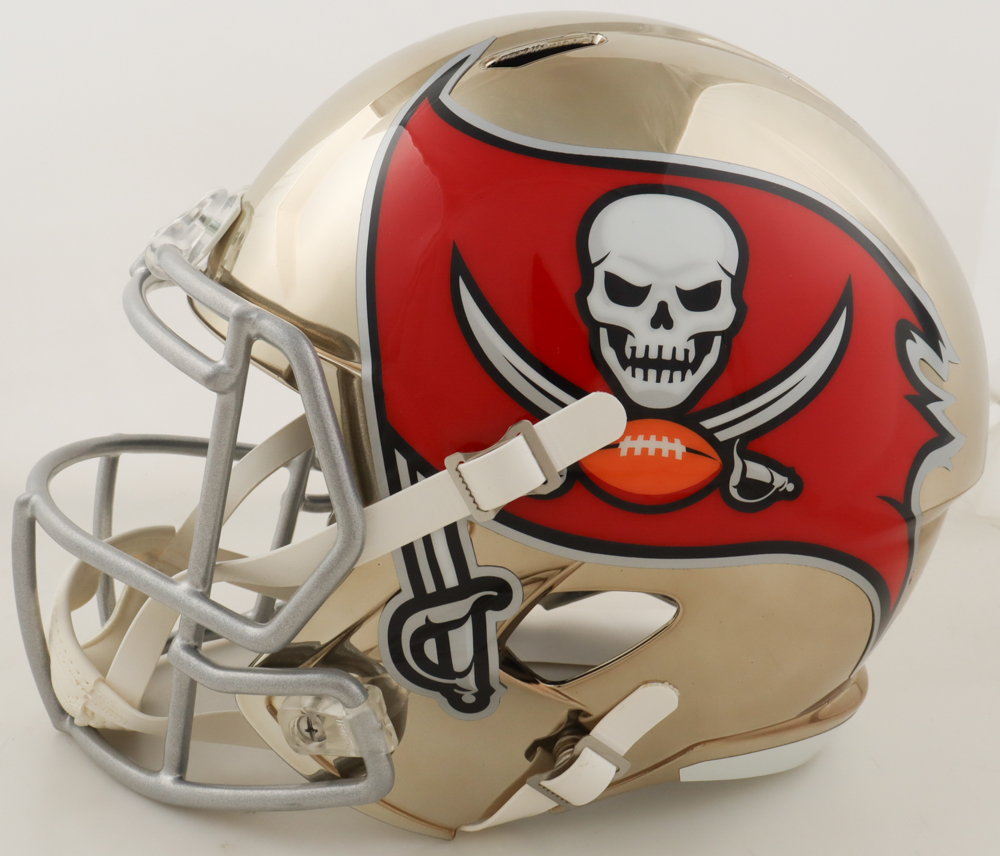 Mike Alstott Signed Buccaneers Full-Size Chrome Speed Helmet Inscribed "SB XXXVII Champs!" (PSA) at PristineAuction.com Mike Alstott Signed Buccaneers Full-Size Chrome Speed Helmet Inscribed "SB XXXVII Champs!" (PSA) at PristineAuction.com