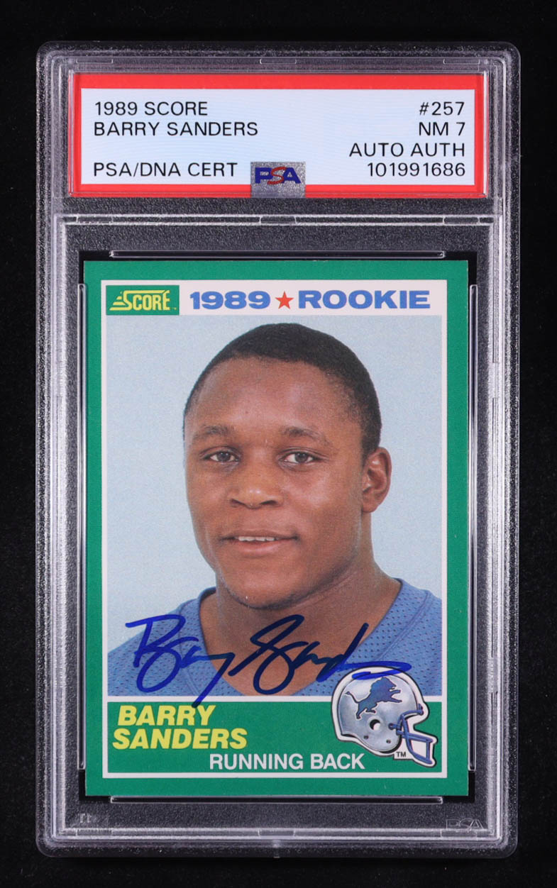 Barry Sanders Signed 1989 Score #257 RC (PSA 7) at PristineAuction.com Barry Sanders Signed 1989 Score #257 RC (PSA 7) at PristineAuction.com