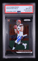 Baker Mayfield Signed 2018 Panini Prizm #201 RC (PSA 8) at PristineAuction.com