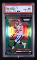 Baker Mayfield Signed 2018 Panini Prizm Prizms Green #201 RC (PSA 7) at PristineAuction.com