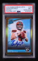 Baker Mayfield Signed 2018 Donruss Optic Bronze #153 RC (PSA 7) at PristineAuction.com