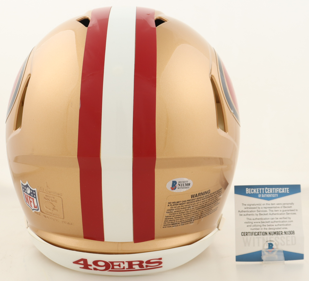George Kittle Signed 49ers Full-Size Authentic On-Field Speed Helmet (Beckett) at PristineAuction.com George Kittle Signed 49ers Full-Size Authentic On-Field Speed Helmet (Beckett) at PristineAuction.com