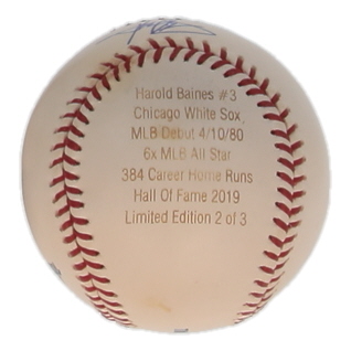 Harold Baines Signed LE OML Career Stat Engraved Baseball (JSA) at PristineAuction.com Harold Baines Signed LE OML Career Stat Engraved Baseball (JSA) at PristineAuction.com