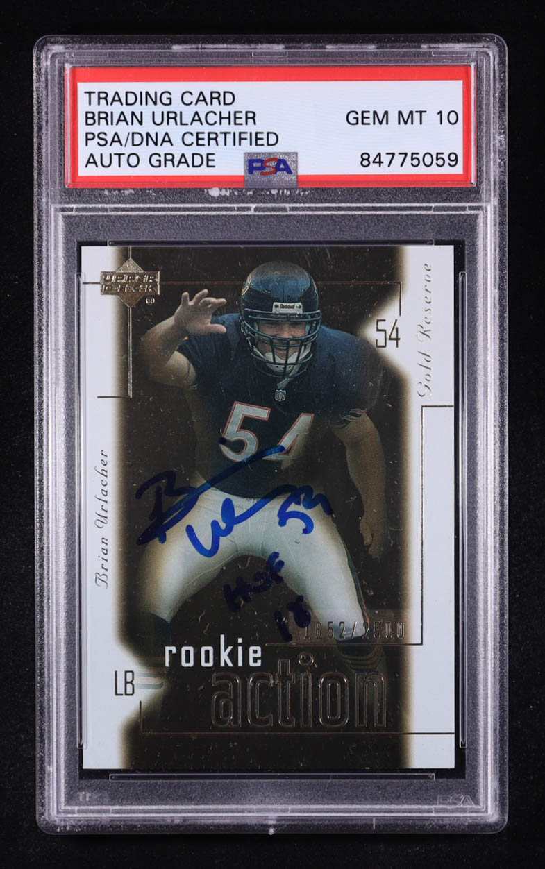Brian Urlacher Signed 2000 Upper Deck Gold Reserve #179 #1652/2500 RC "HOF '18" (PSA | Auto 10) at PristineAuction.com Brian Urlacher Signed 2000 Upper Deck Gold Reserve #179 #1652/2500 RC "HOF '18" (PSA | Auto 10) at PristineAuction.com