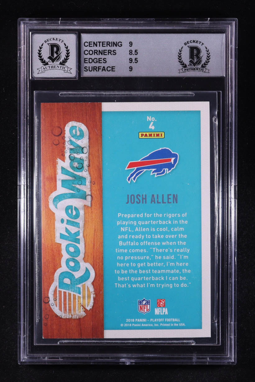 Josh Allen Signed 2018 Playoff Rookie Wave #4 RC (BAS 9 | Auto 10) at PristineAuction.com Josh Allen Signed 2018 Playoff Rookie Wave #4 RC (BAS 9 | Auto 10) at PristineAuction.com