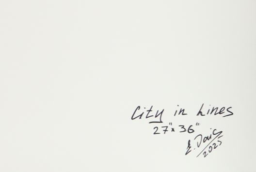 "City in Lines" 27x36 2025 Print by Elena Vaisman | Ele2Wais (Vaisman) at PristineAuction.com "City in Lines" 27x36 2025 Print by Elena Vaisman | Ele2Wais (Vaisman) at PristineAuction.com