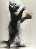 "Playful Impulse" 27x36 2025 Print by Elena Vaisman | Ele2Wais (Vaisman) at PristineAuction.com