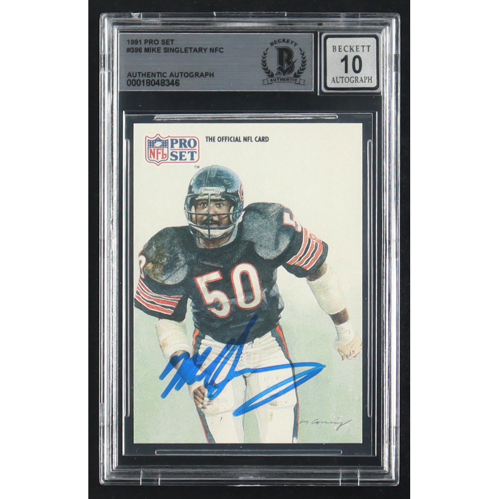 Mike Singletary Signed 1991 Pro Set #396 NFC (BGS | Auto 10) at PristineAuction.com