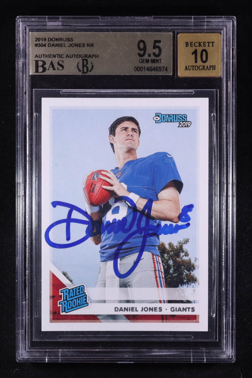 Daniel Jones Signed 2019 Donruss #304 RR RC (BAS 9.5 | Auto 10) at PristineAuction.com Daniel Jones Signed 2019 Donruss #304 RR RC (BAS 9.5 | Auto 10) at PristineAuction.com