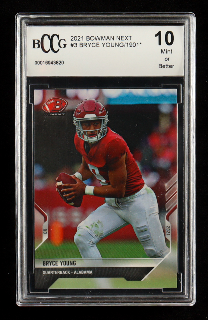 Bryce Young 2021 Bowman Next #3 RC (BCCG 10) at PristineAuction.com Bryce Young 2021 Bowman Next #3 RC (BCCG 10) at PristineAuction.com