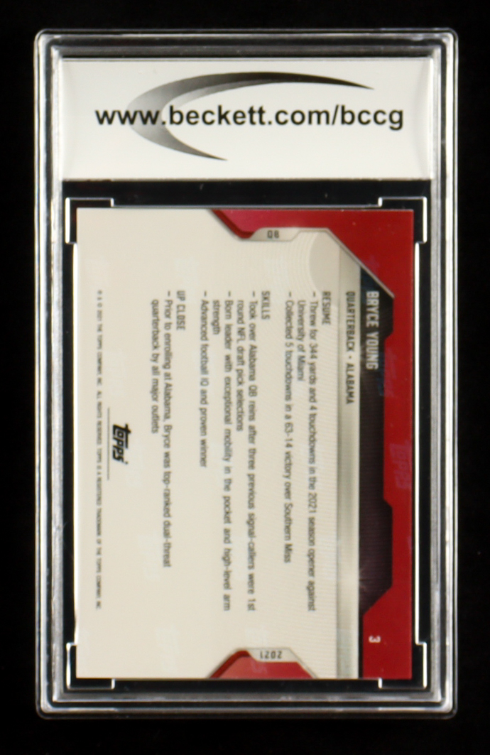 Bryce Young 2021 Bowman Next #3 RC (BCCG 10) at PristineAuction.com Bryce Young 2021 Bowman Next #3 RC (BCCG 10) at PristineAuction.com