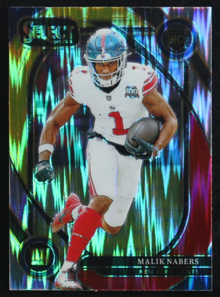 Malik Nabers 2024 Panini Select Club Red & Yellow Shock Prizm #220 RC